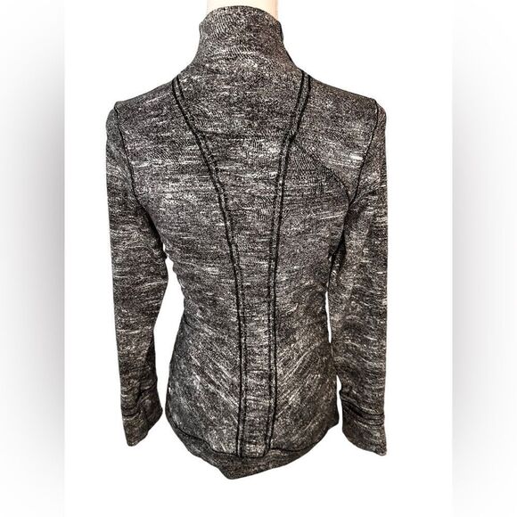 Lululemon Cypress Kiss 1/2 Zip Rush Jacquard Black White Size 8 - Picture 7 of 13